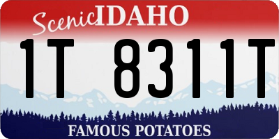 ID license plate 1T8311T