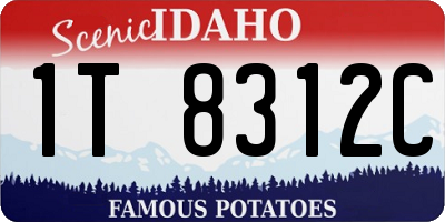 ID license plate 1T8312C