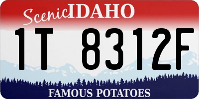 ID license plate 1T8312F