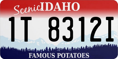 ID license plate 1T8312I