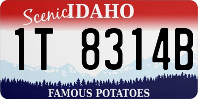ID license plate 1T8314B