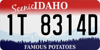 ID license plate 1T8314D