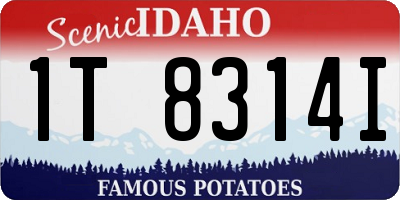 ID license plate 1T8314I