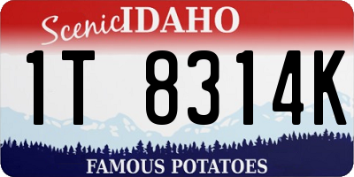 ID license plate 1T8314K