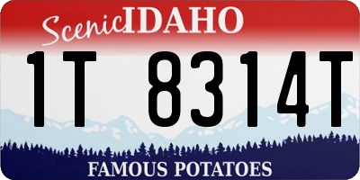 ID license plate 1T8314T