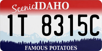 ID license plate 1T8315C