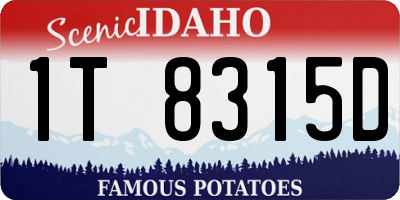 ID license plate 1T8315D