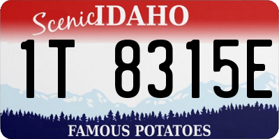 ID license plate 1T8315E