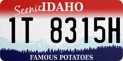 ID license plate 1T8315H
