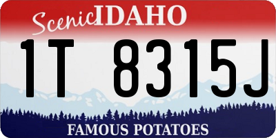 ID license plate 1T8315J