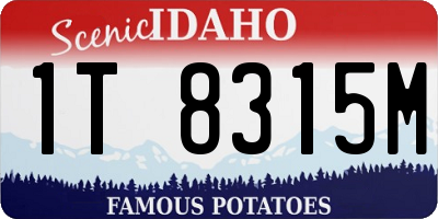 ID license plate 1T8315M