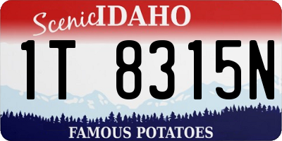 ID license plate 1T8315N