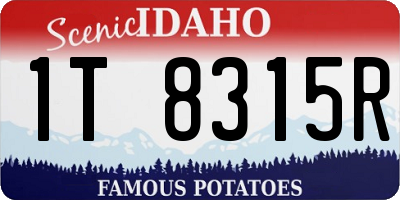 ID license plate 1T8315R