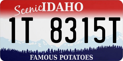 ID license plate 1T8315T