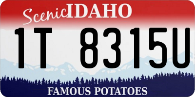 ID license plate 1T8315U