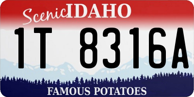 ID license plate 1T8316A