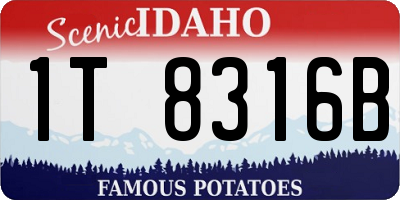 ID license plate 1T8316B