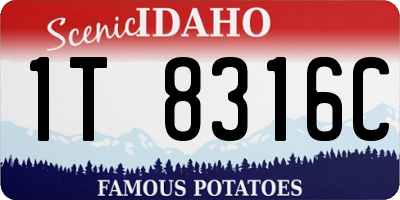 ID license plate 1T8316C