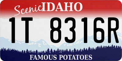 ID license plate 1T8316R