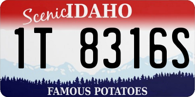 ID license plate 1T8316S