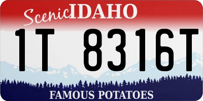 ID license plate 1T8316T