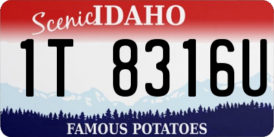 ID license plate 1T8316U