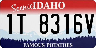 ID license plate 1T8316V