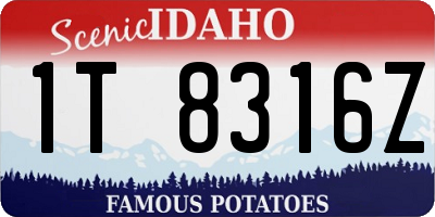ID license plate 1T8316Z