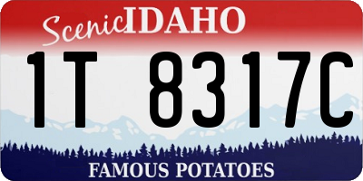 ID license plate 1T8317C