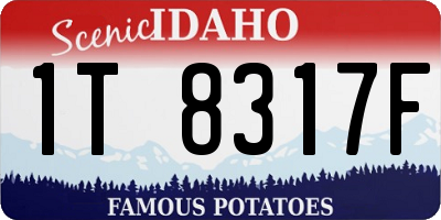 ID license plate 1T8317F