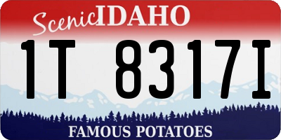 ID license plate 1T8317I