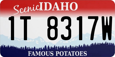 ID license plate 1T8317W