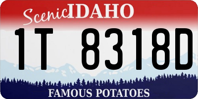 ID license plate 1T8318D
