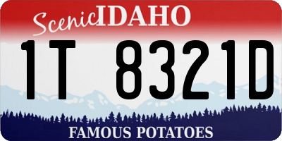 ID license plate 1T8321D