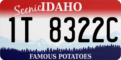 ID license plate 1T8322C