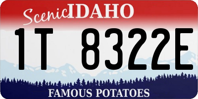 ID license plate 1T8322E