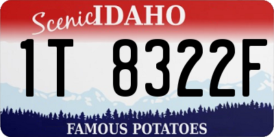 ID license plate 1T8322F