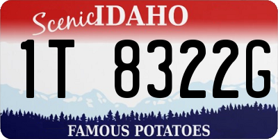 ID license plate 1T8322G