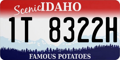 ID license plate 1T8322H