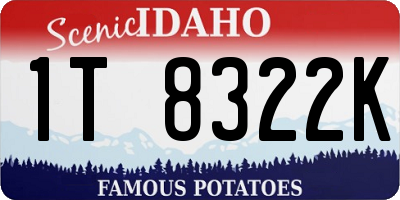 ID license plate 1T8322K