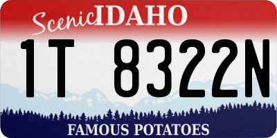 ID license plate 1T8322N