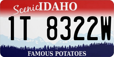 ID license plate 1T8322W