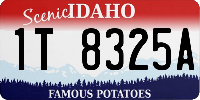 ID license plate 1T8325A