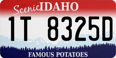 ID license plate 1T8325D