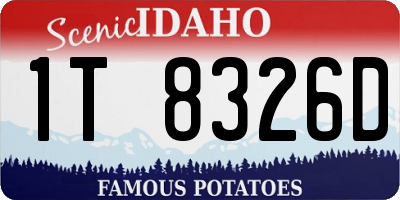 ID license plate 1T8326D