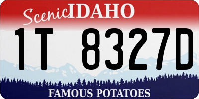 ID license plate 1T8327D