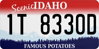 ID license plate 1T8330D