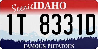 ID license plate 1T8331D