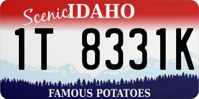 ID license plate 1T8331K