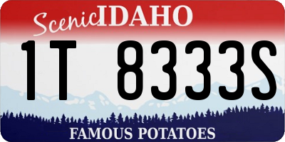ID license plate 1T8333S